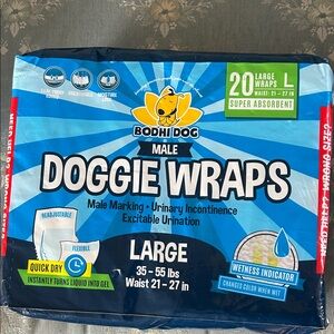 Doggie Wraps by Bodhi Dog for Male Urinary Incontinence- Size Large New